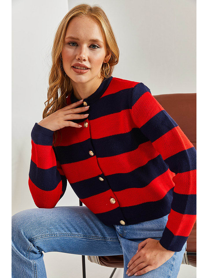 Bianco Lucci Kardigan w kolorze czerwono-granatowym rozmiar: onesize