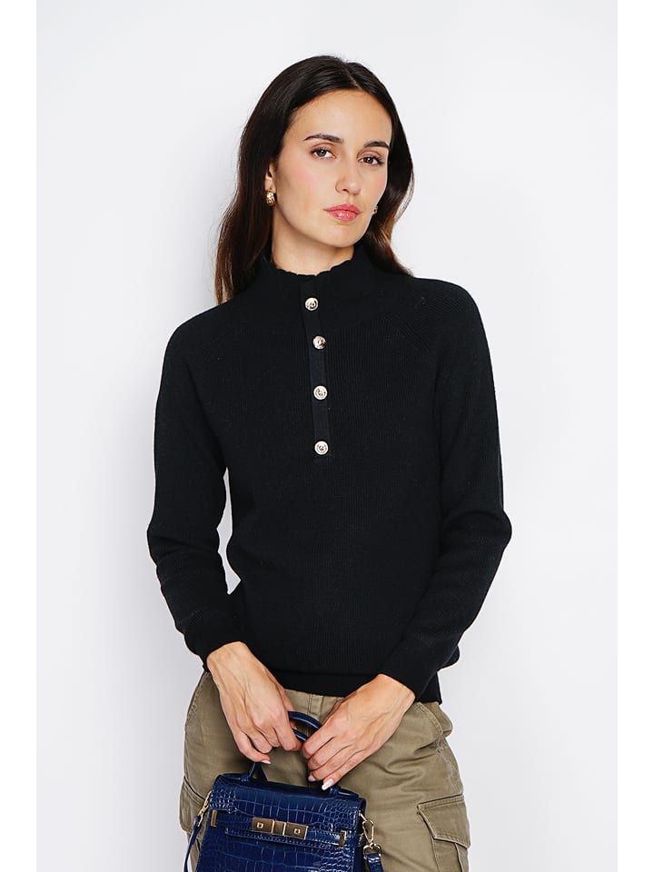 ASSUILI Kaszmirowy sweter w kolorze czarnym rozmiar: 38