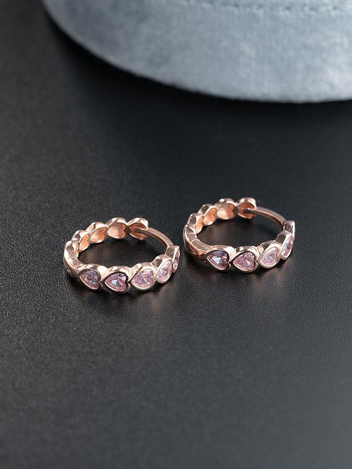 Heliophilia Pozłacane kolczyki-kreole z cyrkoniami rozmiar: onesize