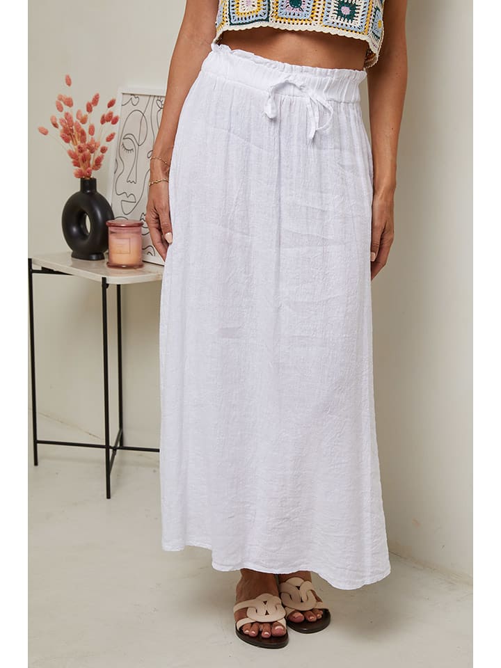 Le Monde du Lin Lniana spódnica w kolorze białym rozmiar: 38/40