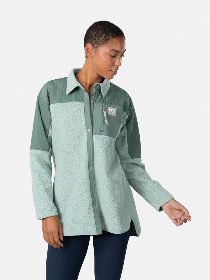 KARI TRAA Polarowa kurtka koszulowa "Rothe" w kolorze zielonym rozmiar: XS