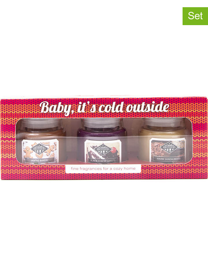 Candle Brothers Świece zapachowe (3 szt.) "Baby it's cold outside" - 3 x 85 g rozmiar: onesize
