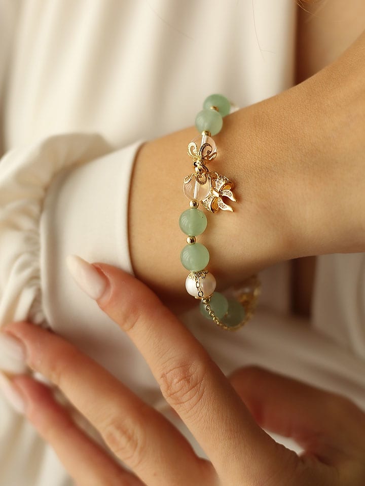 Pierres delicates Pozłacana bransoletka z cyrkoniami i perłami rozmiar: onesize