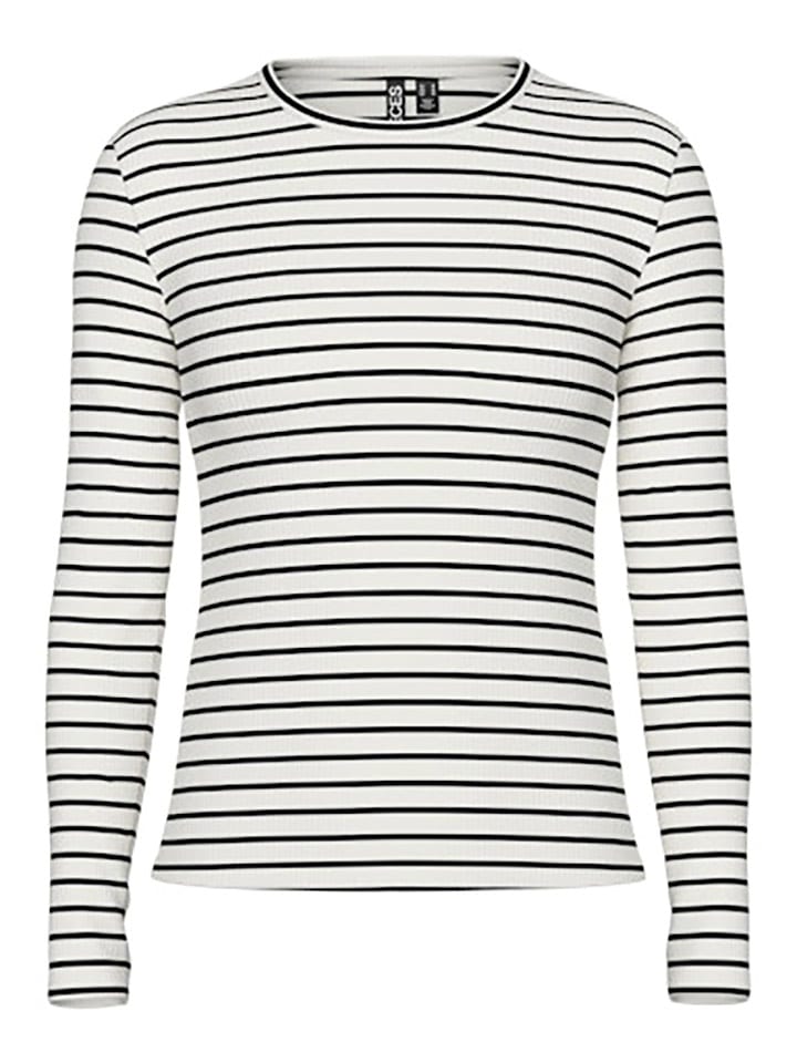 Pieces Koszulka "Ruka" w kolorze czarno-białym rozmiar: M