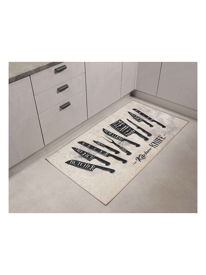 Nazar Dywan tkany "Stampa" w kolorze czarno-kremowym rozmiar: 70x180cm