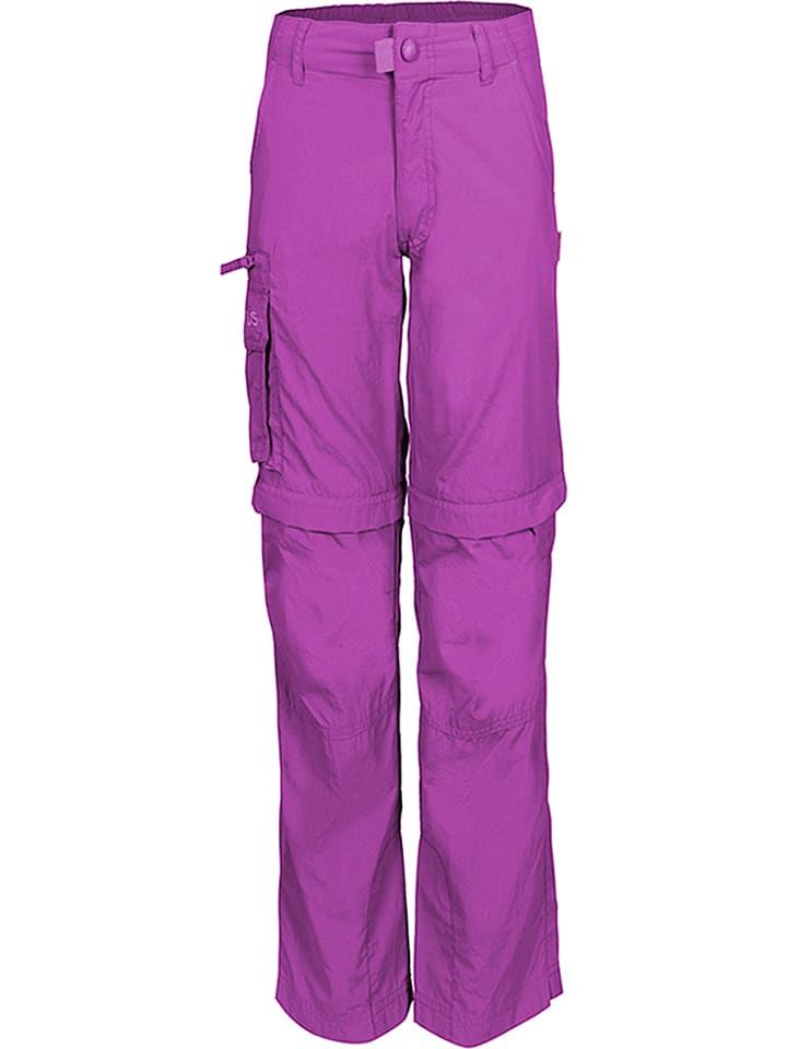 Trollkids Spodnie trekkingowe Zipp-Off "Oppland" - Slim fit - w kolorze fioletowym rozmiar: 134