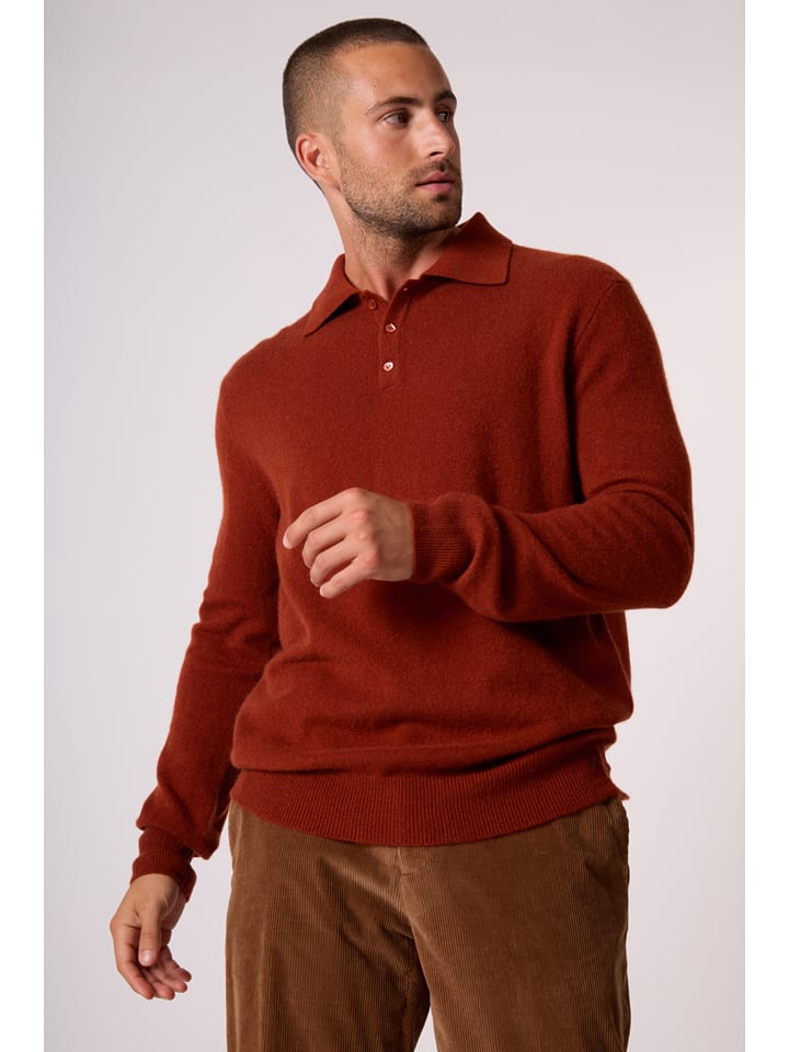 Perfect Cashmere Kaszmirowy sweter "Spencer" w kolorze ceglanym rozmiar: L