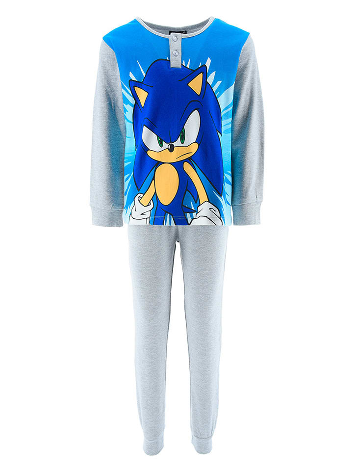 Sonic Piżama "Sonic modern" w kolorze niebiesko-szarym rozmiar: 98