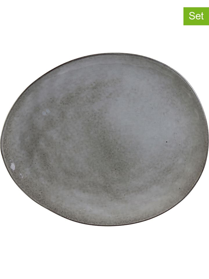THE HOME DECO FACTORY Talerze obiadowe (12 szt.) w kolorze szarym - 27,5 x 23 cm rozmiar: onesize