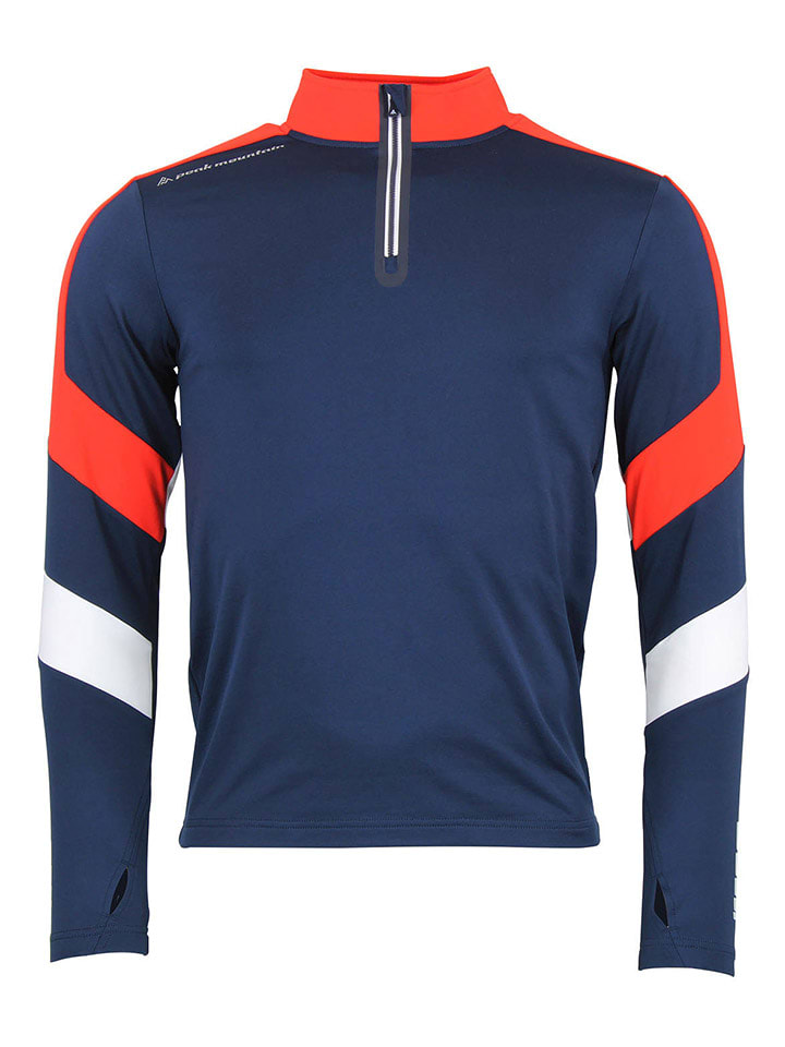 Peak Mountain Koszulka funkcyjna "Caspiro" w kolorze granatowo-pomarańczowym rozmiar: XL