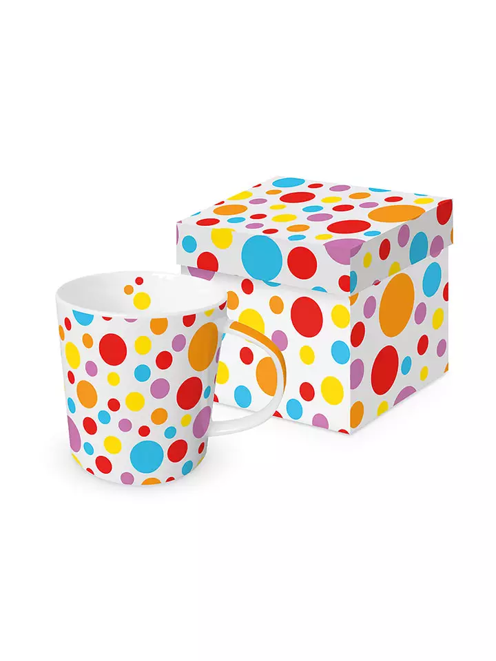 ppd Kubek jumbo "Dots " w kolorze białym ze wzorem - 400 ml rozmiar: onesize