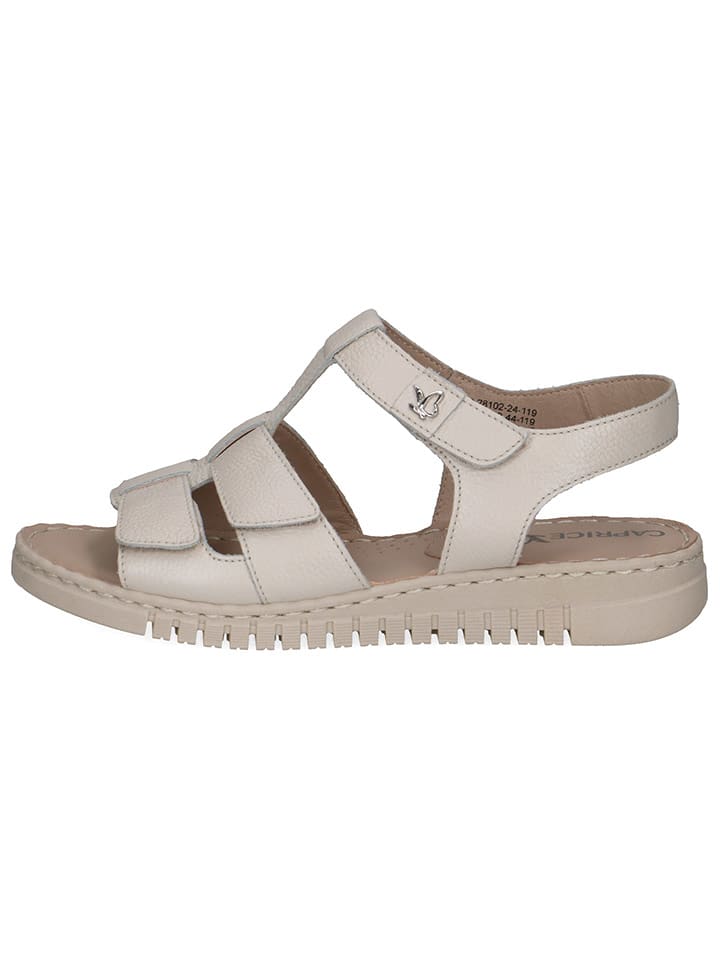 Caprice Skórzane sandały w kolorze kremowym rozmiar: 37