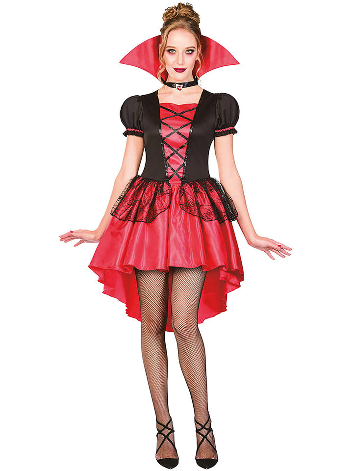 Carnival Party 2-częściowy kostium "Glamorous vamp" w kolorze czerwono-czarnym rozmiar: L