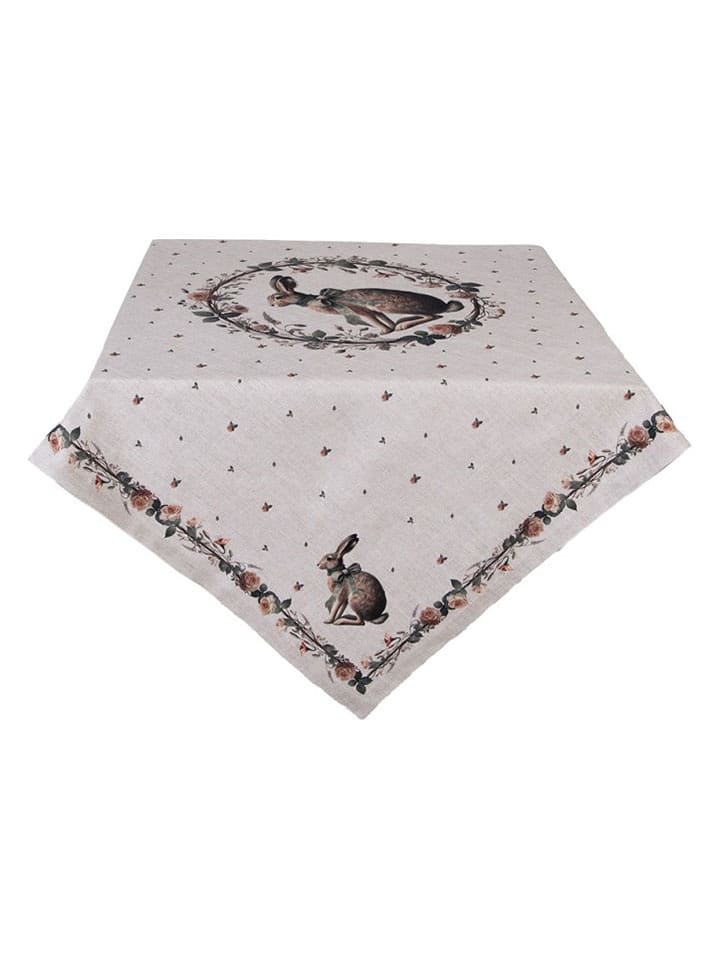 Clayre & Eef Obrus w kolorze kremowo-brązowym - 100 x 100 cm rozmiar: onesize