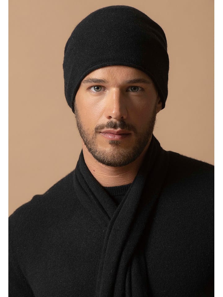 Perfect Cashmere Kaszmirowa czapka "June" w kolorze czarnym rozmiar: onesize
