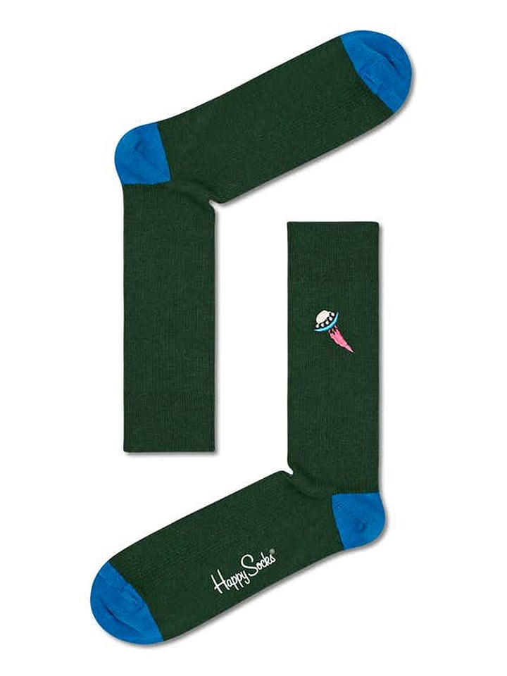 Happy Socks Skarpety w kolorze ciemnozielonym rozmiar: 36-40