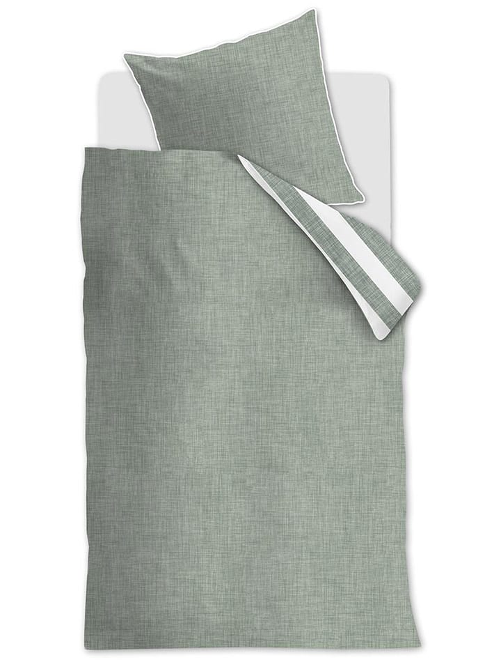 Rivièra Maison Komplet pościeli "Lindy" w kolorze zielono-białym rozmiar: 135x200 cm