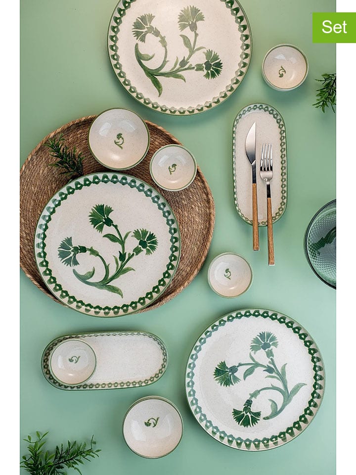 Violeta Home 14-częściowy zestaw śniadaniowy w kolorze biało-zielonym rozmiar: onesize