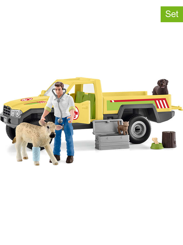 Schleich 18-częściowy zestaw "Veterinarian visit at the Farm" do zabawy - 3+ rozmiar: onesize