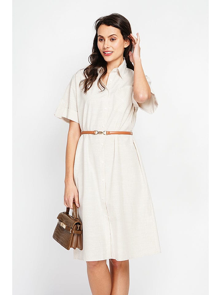 Le Jardin du Lin Sukienka w kolorze kremowym rozmiar: 42