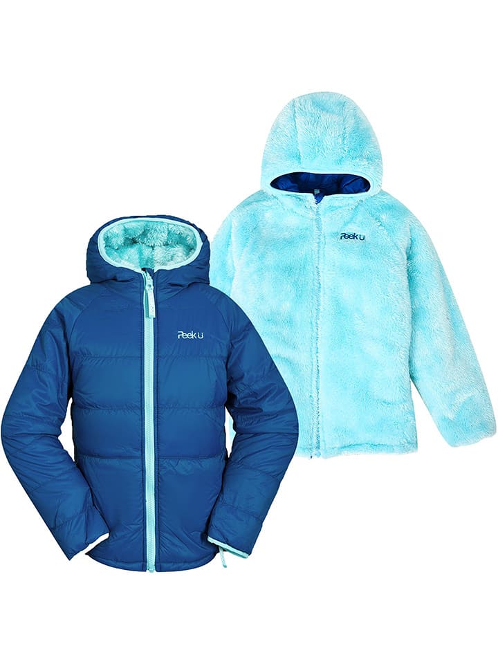 Peek U Dwustronna kurtka pikowana "Clover" w kolorze niebiesko-błękitnym rozmiar: 164