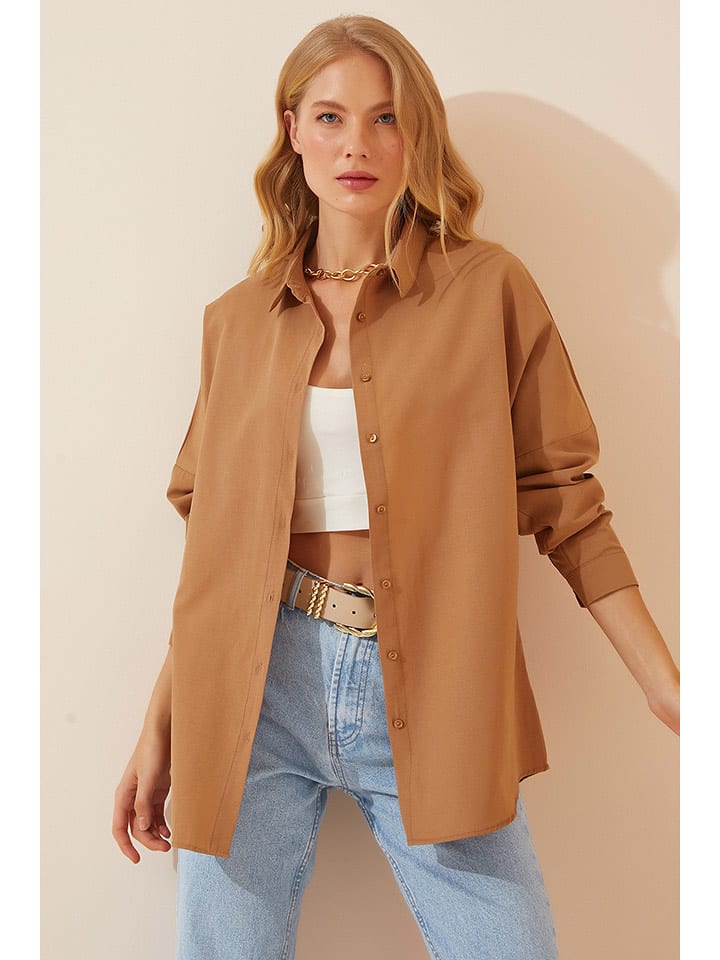 Happiness Istanbul Bluzka w kolorze jasnobrązowym rozmiar: 38