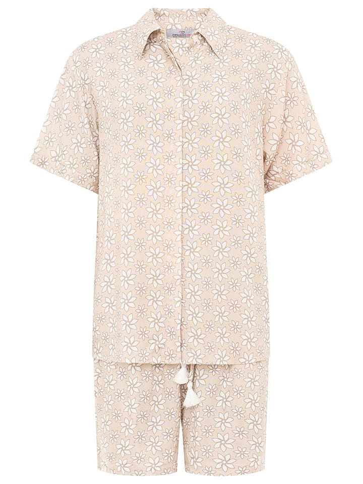 Zwillingsherz 2-częściowy zestaw "Flower Power" w kolorze beżowo-kremowym rozmiar: L/XL