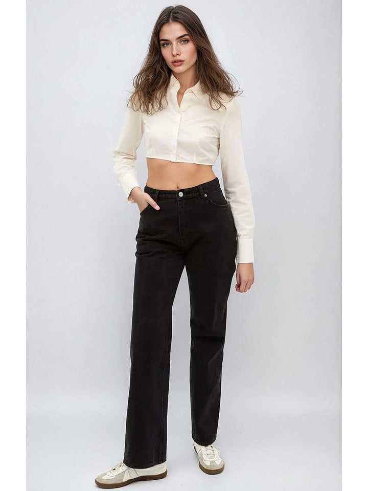 Monki Dżinsy - Regular fit - w kolorze czarnym rozmiar: W26