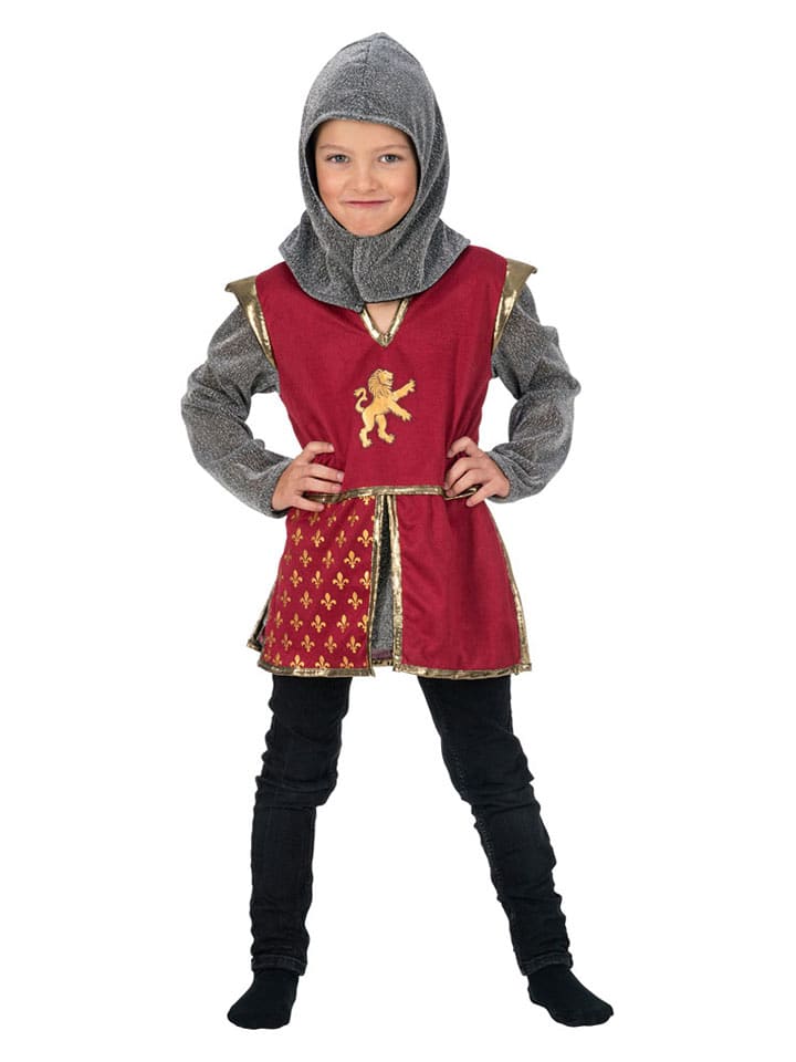 CHAKS 2-częściowy kostium "Red Lion Knight" w kolorze czerwono-szarym rozmiar: 116