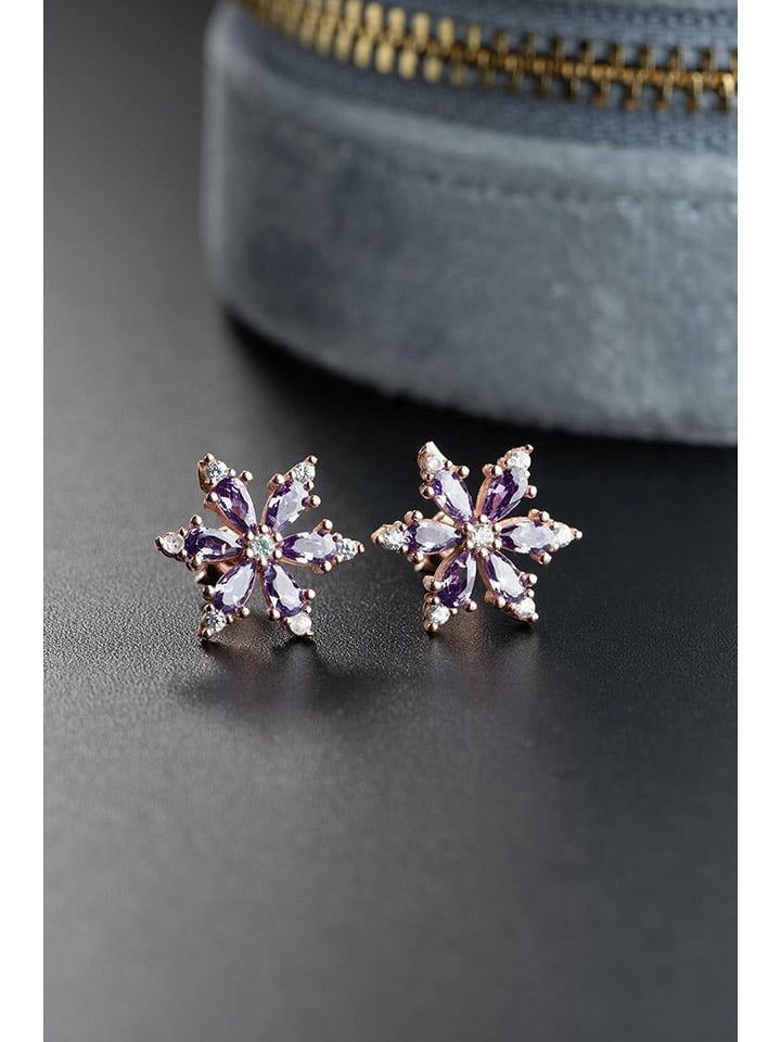 Heliophilia Pozłacane kolczyki-wkrętki z cyrkoniami rozmiar: onesize