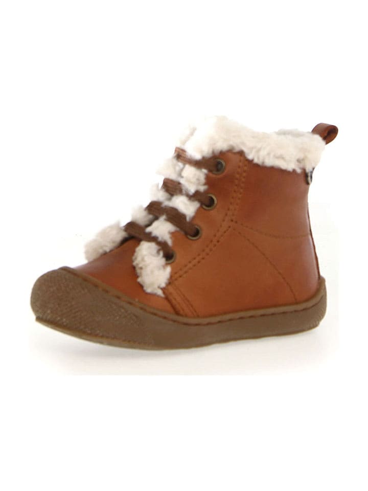 Naturino Skórzane botki "Bebay" w kolorze jasnobrązowym rozmiar: 25