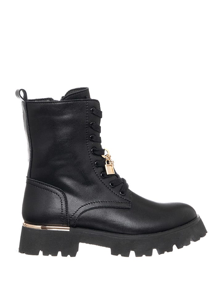 Patrizia Pepe Skórzane botki w kolorze czarnym rozmiar: 40