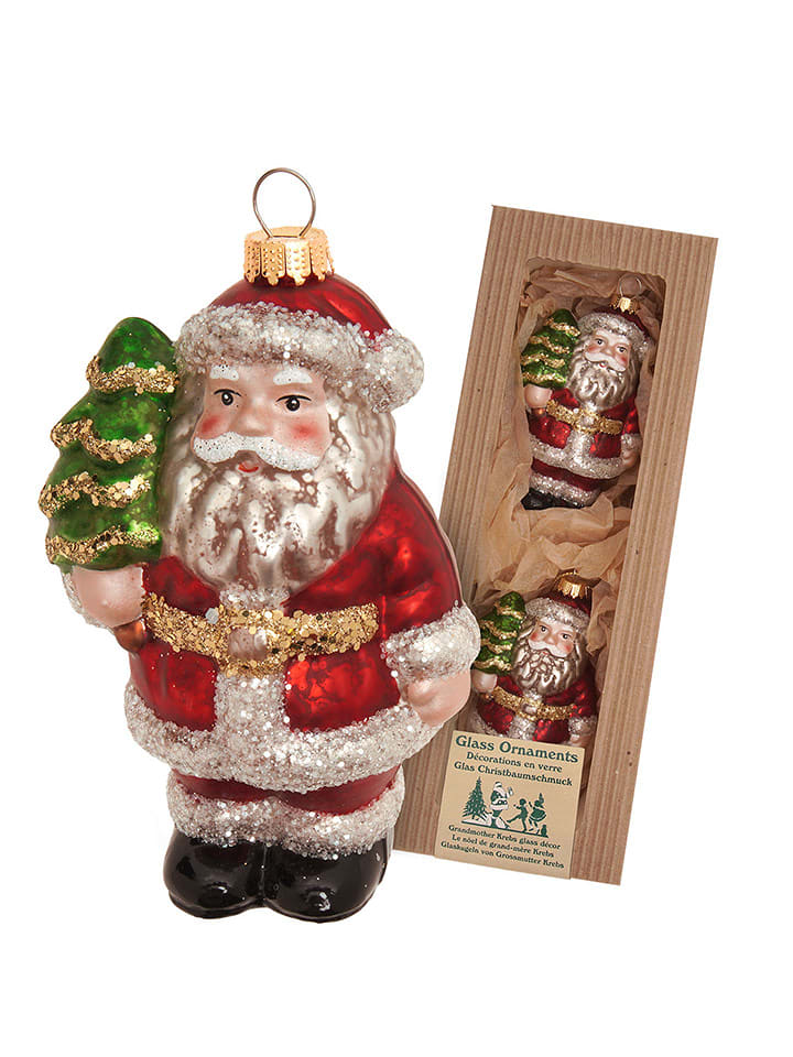 Krebs Glas Lauscha Ozdoby choinkowe (2 szt.) "Santa" ze wzorem - wys. 11 cm rozmiar: onesize