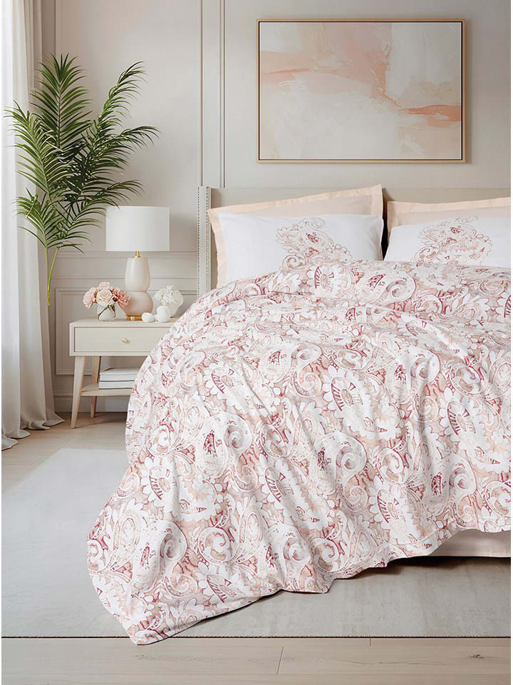 Elizabed Komplet pościeli renforcé "Serava" w kolorze biało-jasnoróżowym rozmiar: 135x200 cm