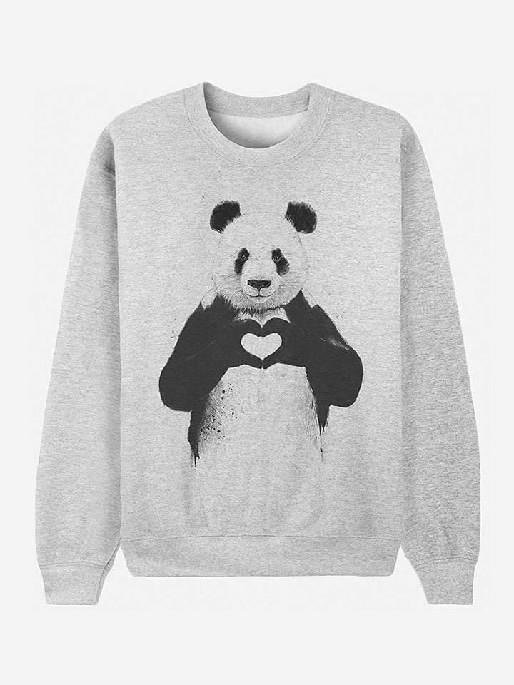 WOOOP Bluza "Love Panda" w kolorze szarym rozmiar: XS