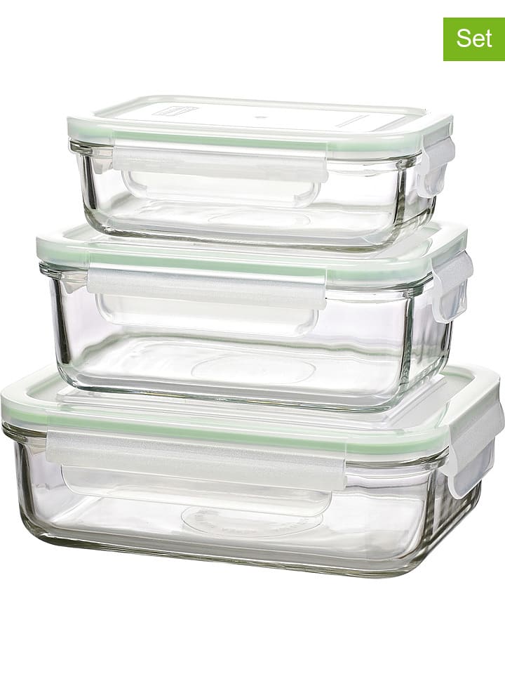 Glasslock Pojemniki (3 szt.) "Classic Microwave" w kolorze zielonym rozmiar: onesize