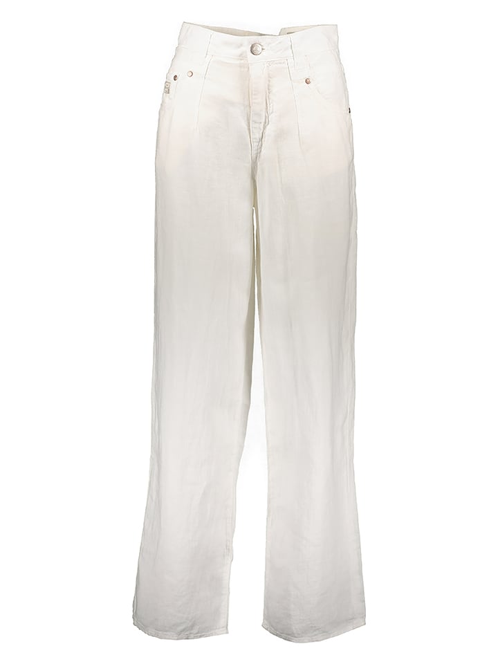 Herrlicher Lniane spodnie w kolorze białym rozmiar: W25