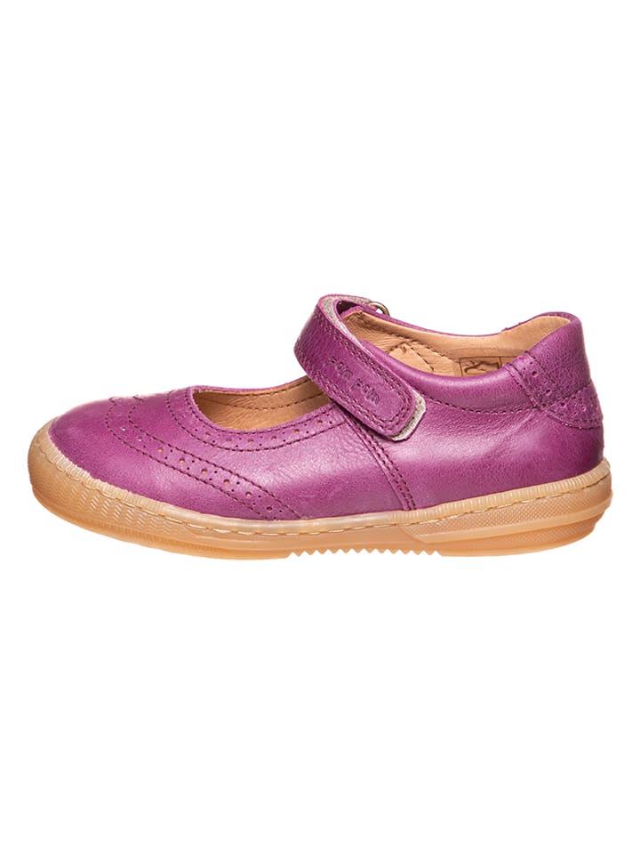 POM POM Skórzane baleriny w kolorze fioletowym z paskiem rozmiar: 27