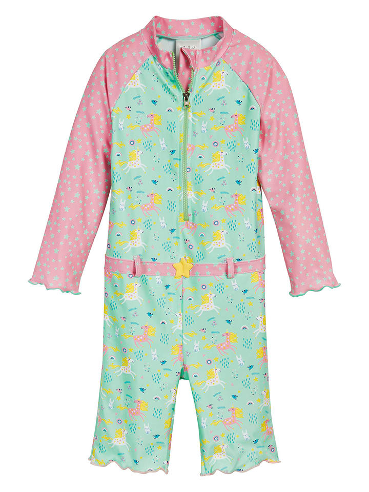 Playshoes Strój kąpielowy w kolorze miętowo-jasnoróżowym rozmiar: 86/92