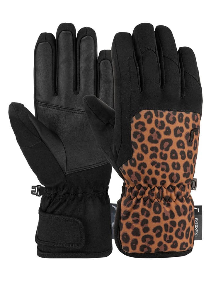 Reusch Rękawiczki narciarskie "Keira R-TEX® XT" w kolorze czarno-jasnobrązowym rozmiar: 7,5