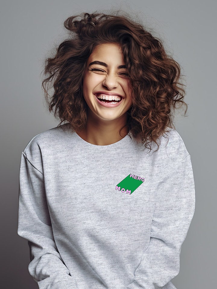 WOOOP Bluza "Hero Mom" w kolorze jasnoszarym rozmiar: XS