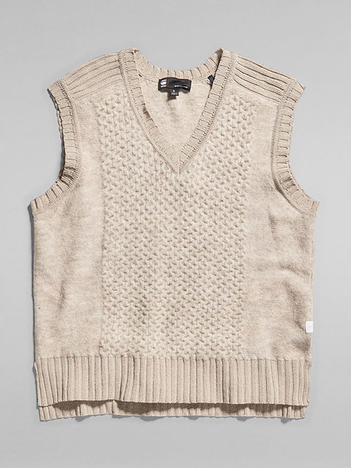 G-Star Wełniany bezrękawnik w kolorze beżowym rozmiar: XS