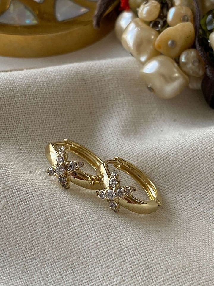 Luseera Pozłacane kolczyki-kreole z cyrkoniami rozmiar: onesize