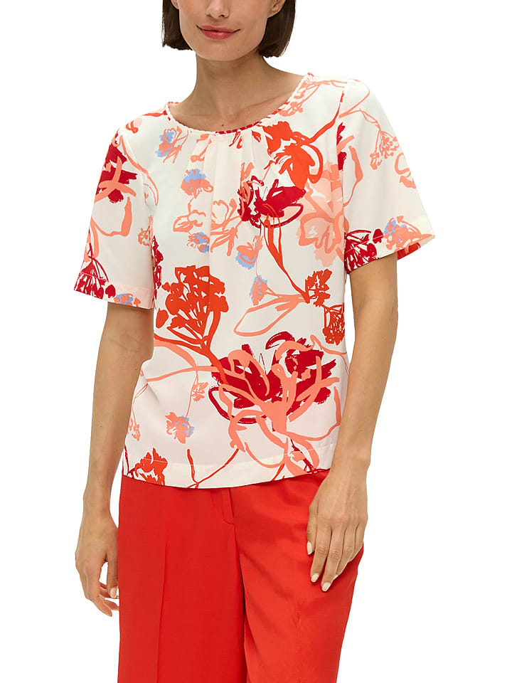 s.Oliver Bluzka w kolorze biało-czerwonym rozmiar: 38