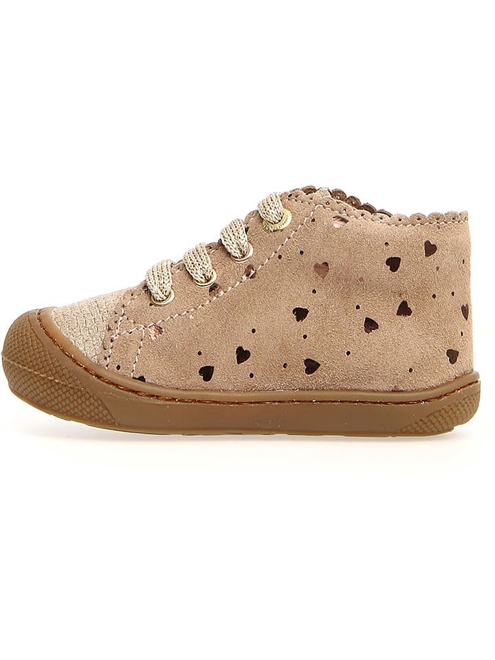 Naturino Skórzane buty "Cottins" w kolorze beżowym do nauki chodzenia rozmiar: 25