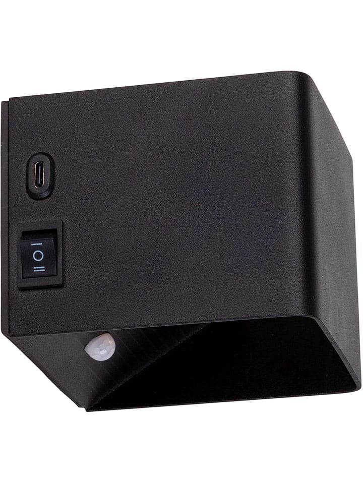 näve Akumulatorowa lampa ścienna LED w kolorze czarnym - 10 x 8 x 10 cm rozmiar: onesize