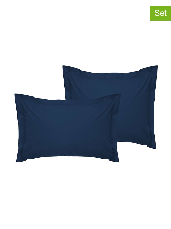 Elizabed Poszewki (2 szt.) w kolorze granatowym na poduszkę rozmiar: 80x80 cm