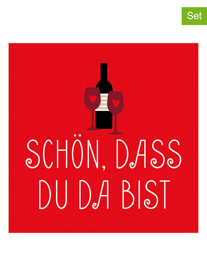 ppd Serwetki (40 szt.) "Schön, dass..." w kolorze czerownym rozmiar: onesize