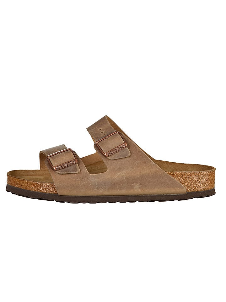 Birkenstock Skórzane klapki "Arizona" w kolorze jasnobrązowym rozmiar: 37