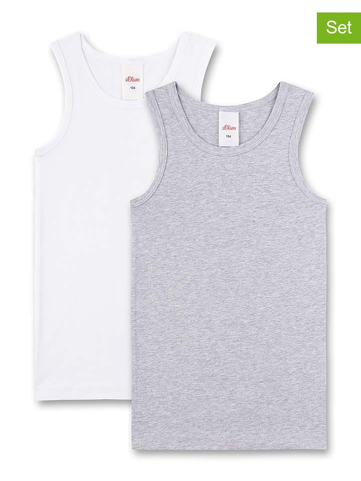 Sanetta Podkoszulki (2 szt.) w kolorze szarym i białym rozmiar: 116